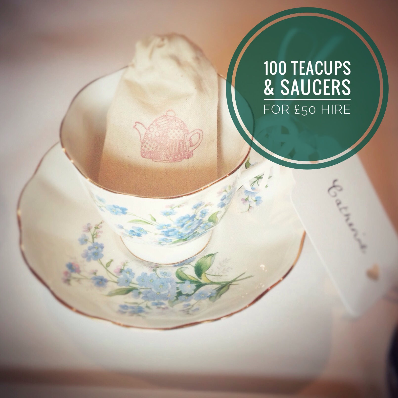 Hire our vintage crockery for your wedding or event in Hampshire, Surrey or Berkshire